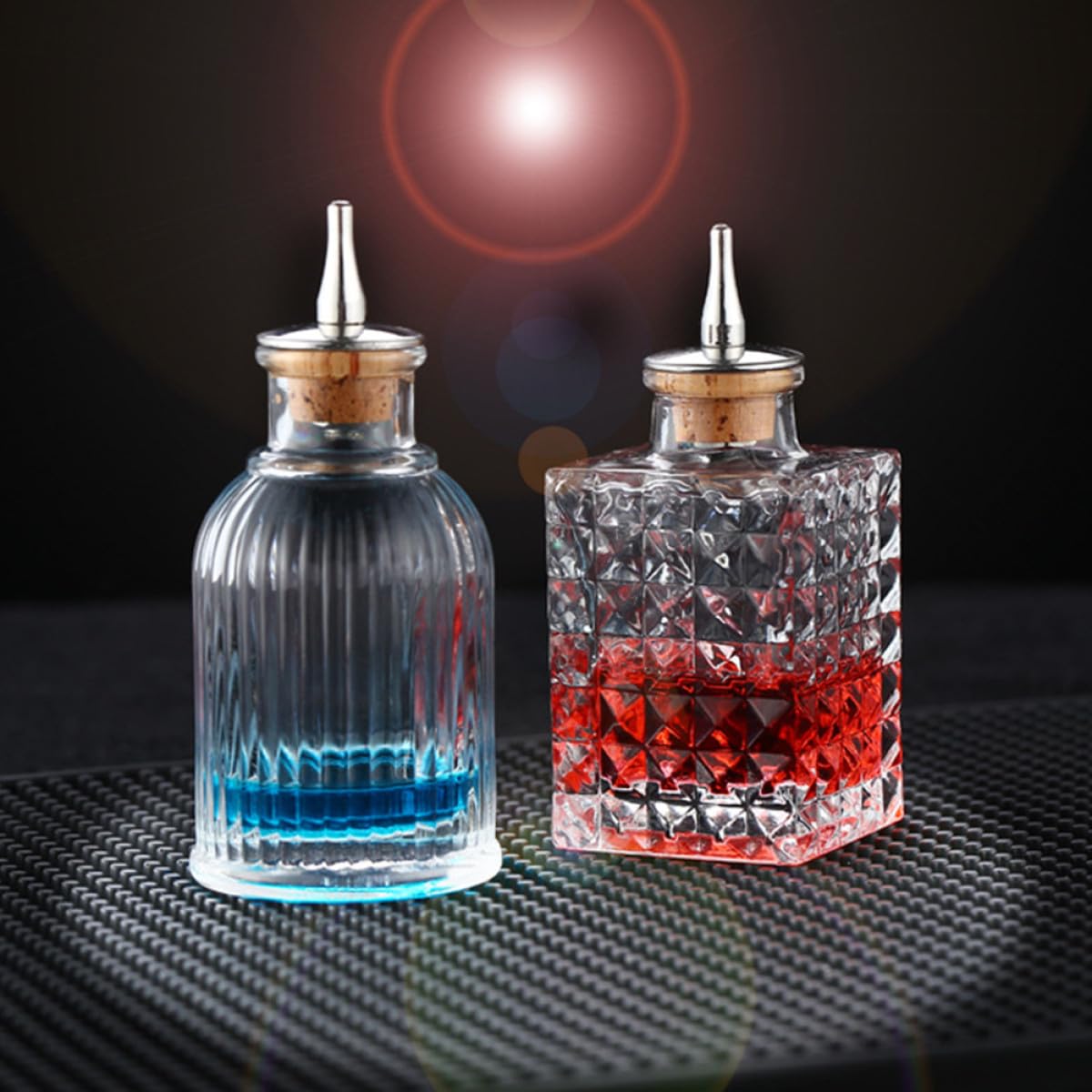 jojofuny 2pcs Japanese Style Glass Bitters Bottles Set, Retro